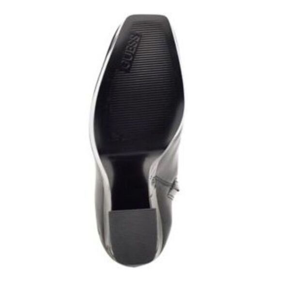 GUESS Womens Black 1-1/2" Platform Logo Byra  Toe Block Heel Booties shoes 10 M - Picture 7 of 11